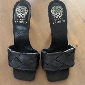 Vince Camuto Black Braided Sandals